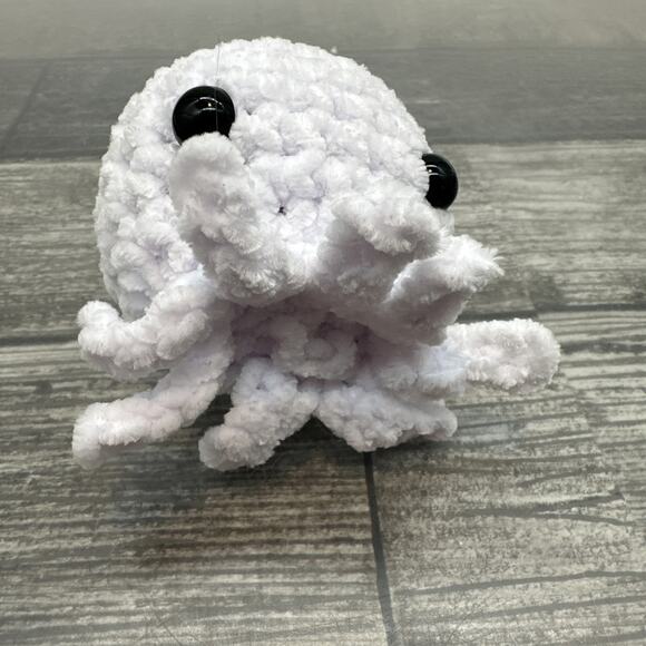 Handmade Crocheted Amigurumi White Octopus {X} - Picture 7 of 9